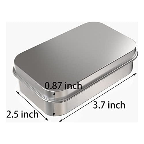 Hulless Rectangular Tins with Lid and Hinge - 6 Pack 95x58x21mm 2