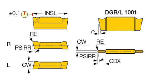 AB Inserto De Corte Para Torno Dgr 2202j Tronzado 2