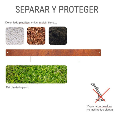 Elevate Thick Steel Strap for Oxidizing Flower Beds and Paths 150x20 cm 4