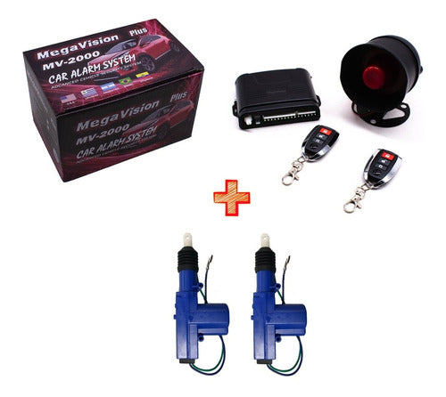 Alarma Auto Megavision Plus Volumetrica + 2 Bloqueos 1