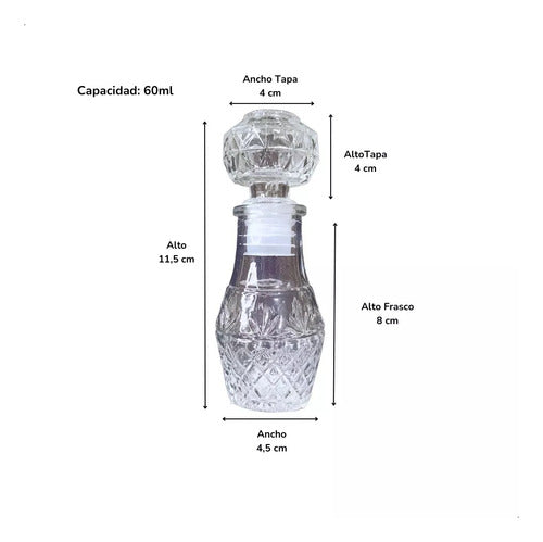 Set of 15 Mini Glass Liquor Perfume Bottles 60ml 5