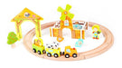 Classic World Wooden Farm Train Set 25 Pieces 0