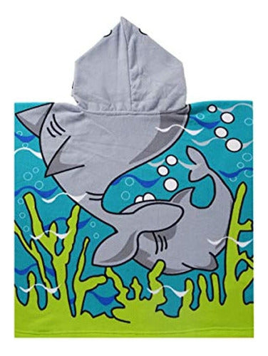 Jhong108 Kids Shark Toalla De Playa Con Capucha Para Niños, 1