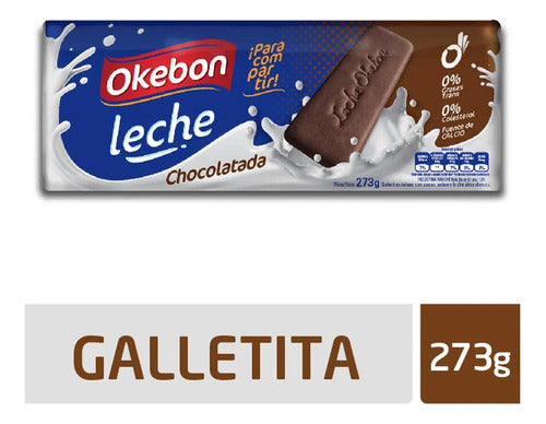 Okebon Galletitas Caja Por 18 Unidades Sabor Dulce De Leche 0