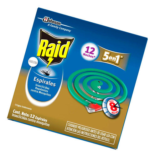 Raid Espirales Verdes Repelentes Mosquitos 12 Noches X 12u 1