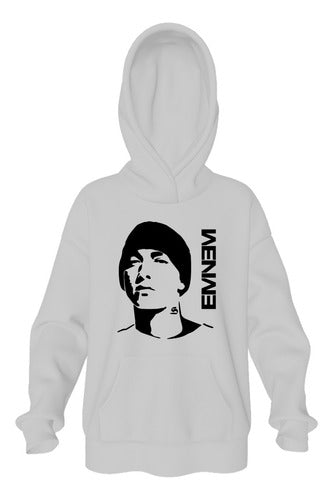 Eminem Hoodie - White Hoodie - Hooded Sweatshirt - Unisex - Kangaroo Pocket 0