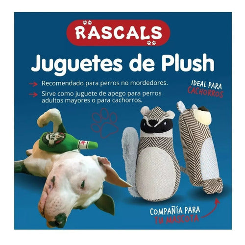 Rascals Plush Dog Toy with Squeaker Bear 4