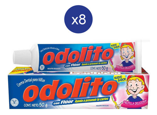 Pack Odolito Strawberry Toothpaste with Fluoride 50g x 8 - Home Combo Savings 0