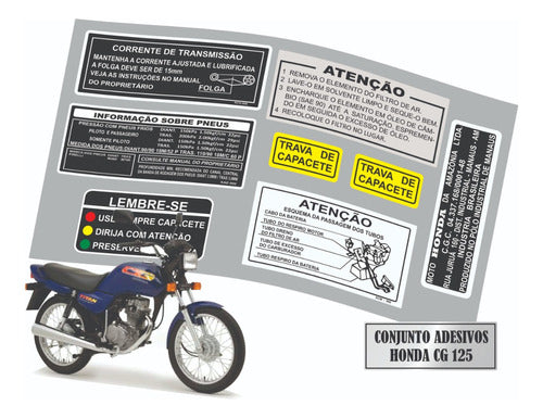 Adesivos  Advertência Honda Cg 125 Today 1991 0