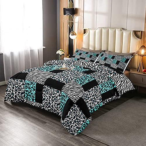 Erosebridal Queen Leopard Zebra Comforter Set 0