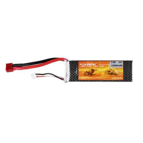 Floureon 2S 2200mAh 7.4V 35C LiPo Battery T Connector for RC Plane 1