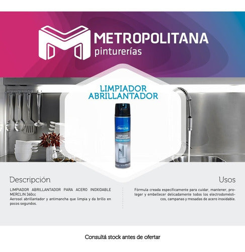 Limpiador Abrillantador Acero Inoxidable Merclin | 200ml 1