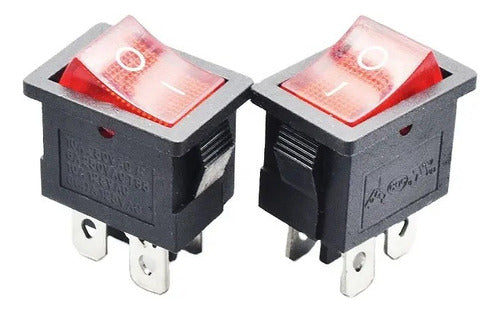 Oxzono Tecla Boton 4 Pines Encendido Apagado Rocker Switch Con Luz 0