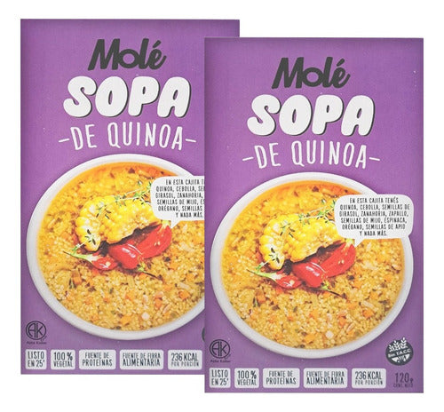 Sopa De Quinoa Mole Vegetal Fuente Fibra Sin Tacc 120g X2 0