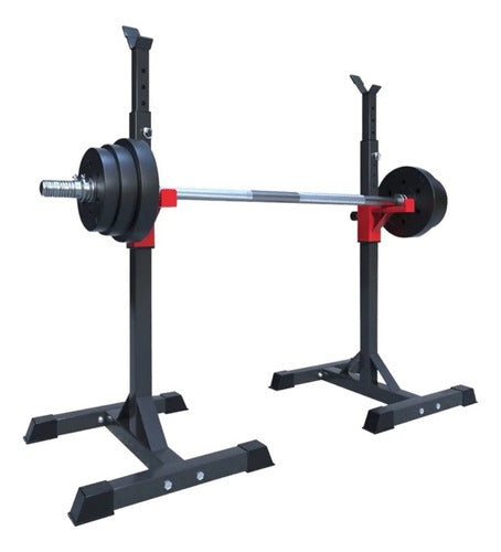 Soporte Sentadillas Maquina Pesas Piernas Kit Fitness Rack 0