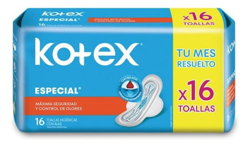 Kotex Maxima Seguridad Femenine Pads with Wings 16 U 0