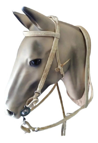 PG Double Headstall and Reins with Ring (Folded) in Leather 0