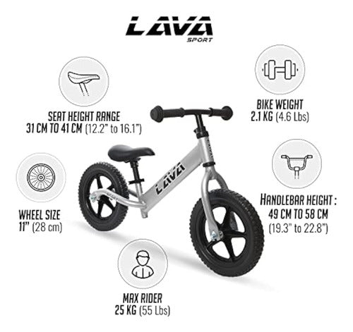 Lava Sport Balance Bike - Lightweight Aluminum Bicycle for Kids 5