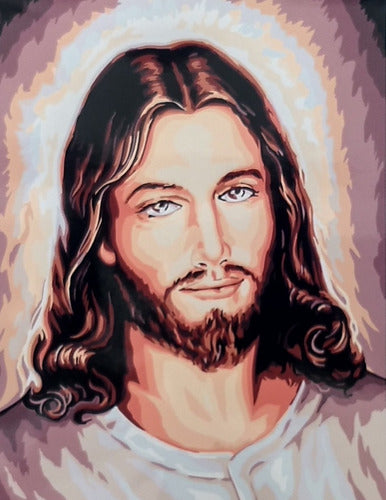 Tela Para Pintura Por Números 40x50cm. Jesus Cristo 2021 0