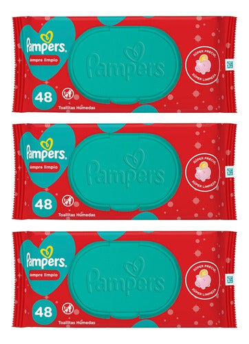 3-Pack Pampers Always Clean Wipes - 48 Count Each 0