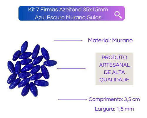 Kit 7 Firmas Azeitona 35x15mm Murano Guias - Escolha A Cor 1