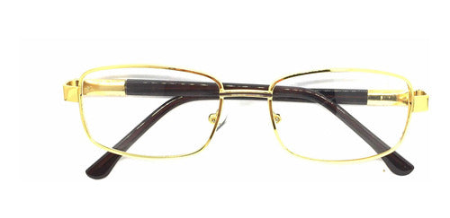 Generic Golden Metal Eyeglass Frame with Flexible Temples 0