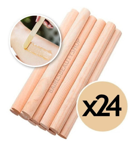 CT Importados Professional Round Wooden Waxing Spatula Sticks 0