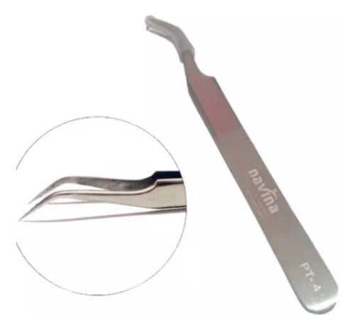 Navina Curved Tweezers for Eyelash Extensions PT4 0