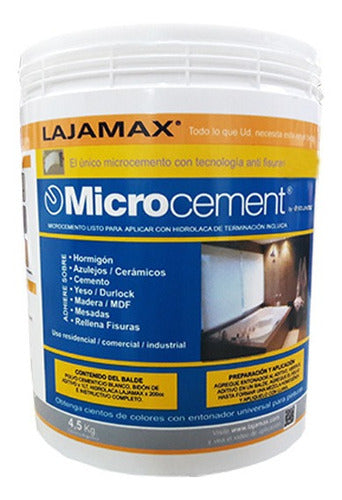 Lajamax Kit Microcemento + Hidrolaca Pisos 4,5 Kg Prestigio 0