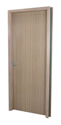 Kit Porta De Madeira Lisa 215x74cm Com Batente De Mdf Wt 1