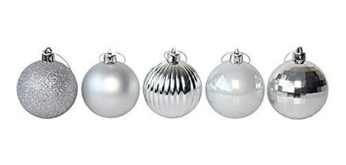 Jarcgoer Christmas Ball Ornaments, 25 pcs - 6cm - Silver 1