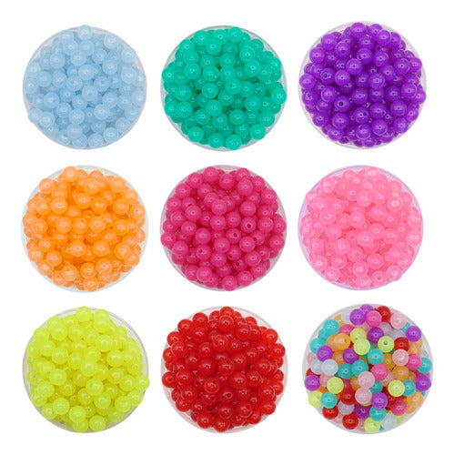 Almacen de Armado 1000u Plastic Beads 6mm Smooth for Jewelry Making and Decor 0