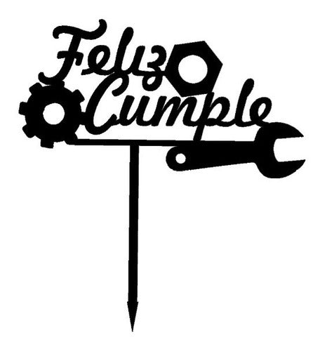 Cake Topper Adorno Torta - Feliz Cumple - Mecanico Ingeniero 0