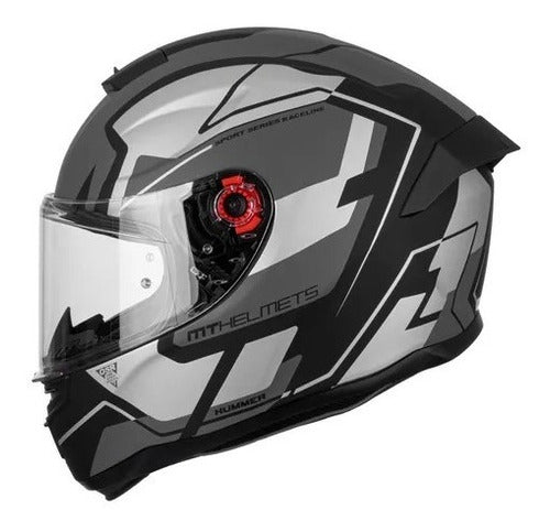 MT Stinger Hummer Quality D2 Matte Grey Motorcycle Helmet 2