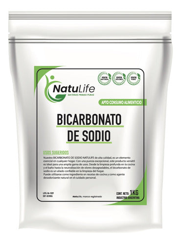 Natulife Bicarbonato De Sodio Premium 1 Kg Apto Alimenticio Combo X 5 1