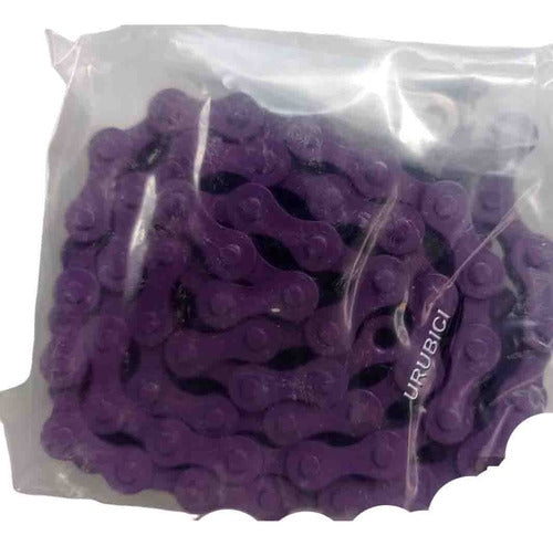 YBN Violet Bicycle Chain 1 Speed 112 Links 1/2 X 1/8 0