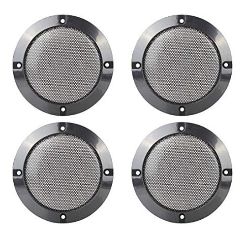 X Autohaux 4 Pieces 4 Inch Metal Bright Audio Speaker 0