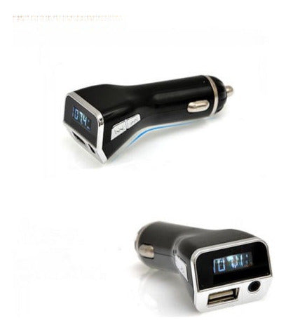 Cargador Con Radio Fm Transmisor Cargador Aux-in Usb Mp3 Pla 1