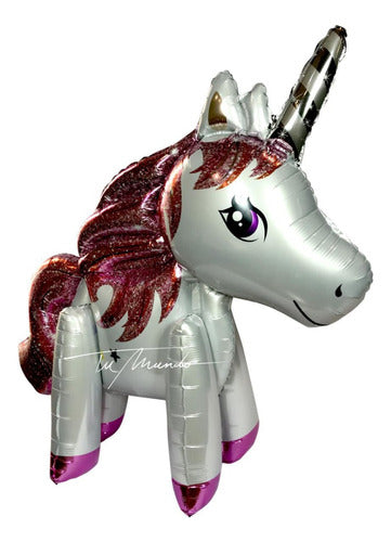 Tu Mundo Giant 3D Unicorn Metallic Balloon 1 Meter Tall 0