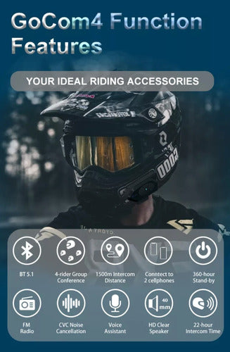 Noeci Gocom4 By Ejeas Intercomunicador Moto Casco 3