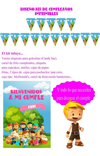 Diseño Pequeños Héroes Niña Kit Imprimible Personalizados Cumple 1