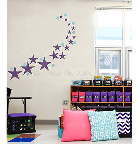 Wall Decor Plus More Variety Star Wall Vinyl Sticker 16 Pc 2 In A 8 In Peel 3