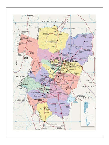 MYCARTE Fine Art Map Politico Tucuman 60x80 M Y C 0