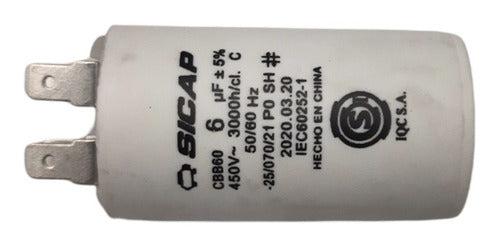 SICAP Capacitor De Arranque De 6 Mf 450v 1