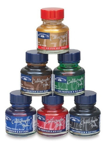 Set Caligrafia 6 Tintas Winsor And Newton 30ml Profesional 1