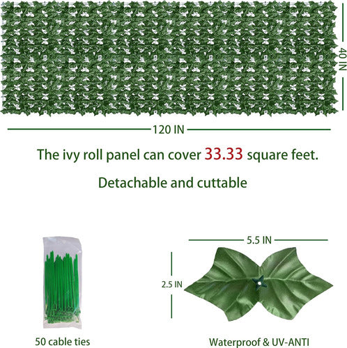 Enredadera Artificial De Privacidad Para Patio 101x305 Cm 1