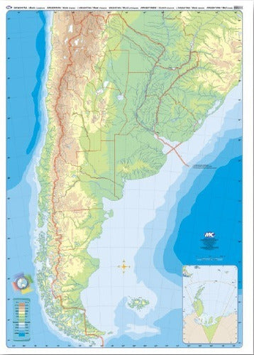 MC Wall Map of Argentina - Double Sided (95x130cm) 1