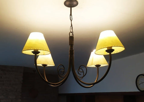 Nuestros Orígenes Rustic Iron Chandelier 4 Lights Special Offer 0