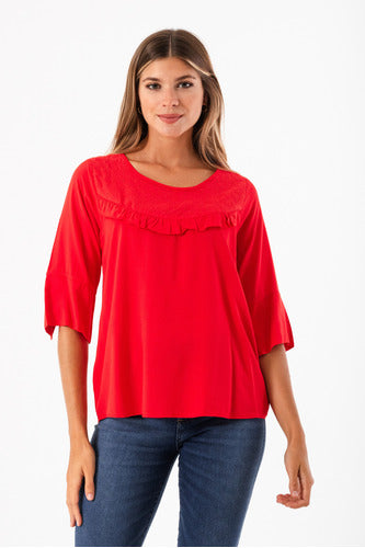 ARmoda Blusa Broderie Manga 3/4 Susy 0