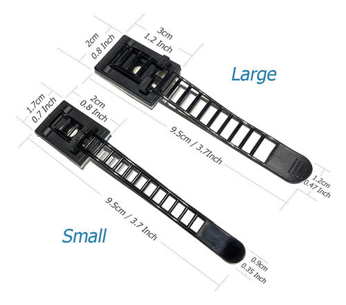 50 Bridas Adhesivas Ajustables De 2 Tamaos, Clips Para Cable 1